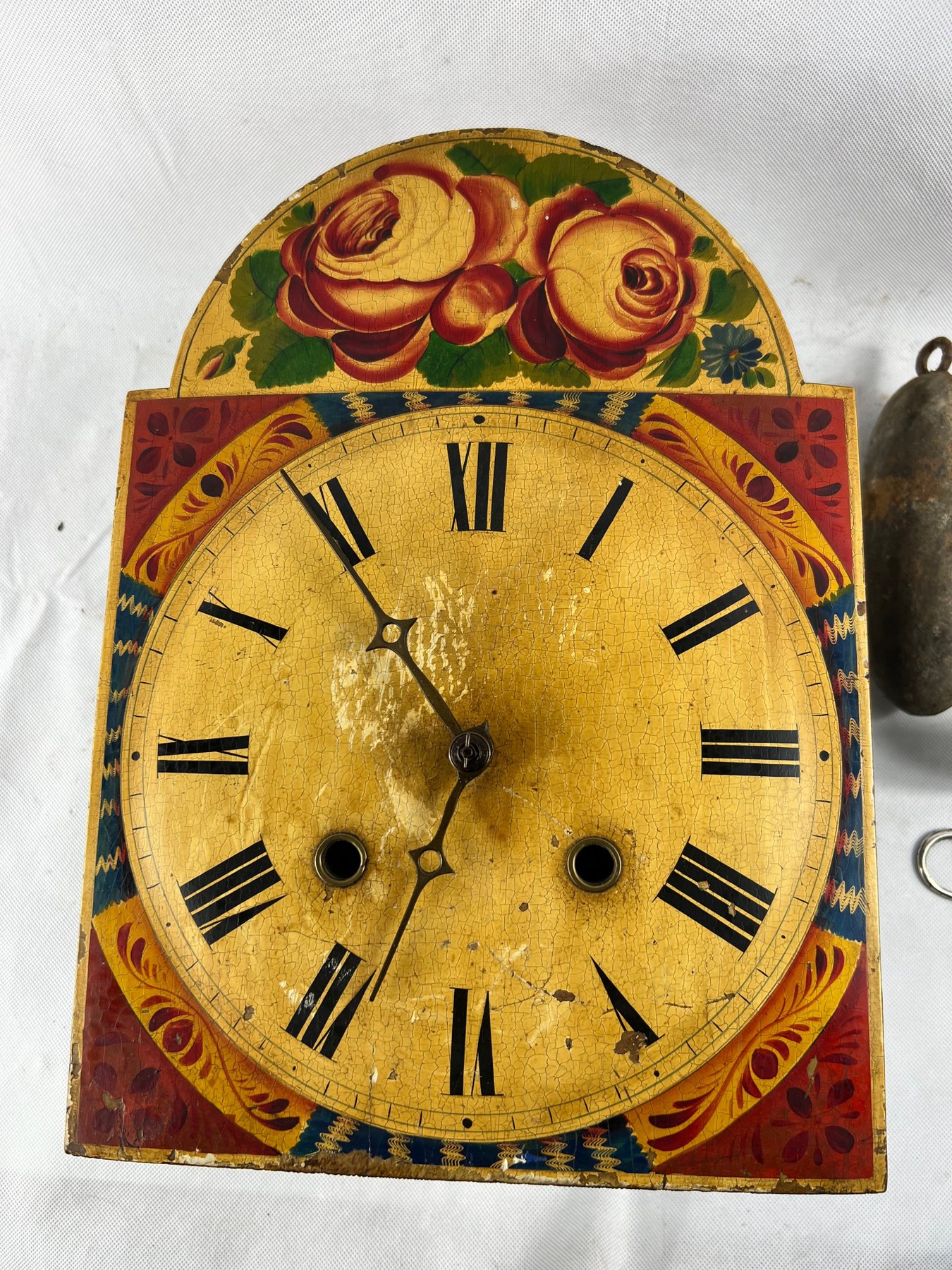 Handpainted Black Forest clock, wooden panel Brass, Wood Catawiki