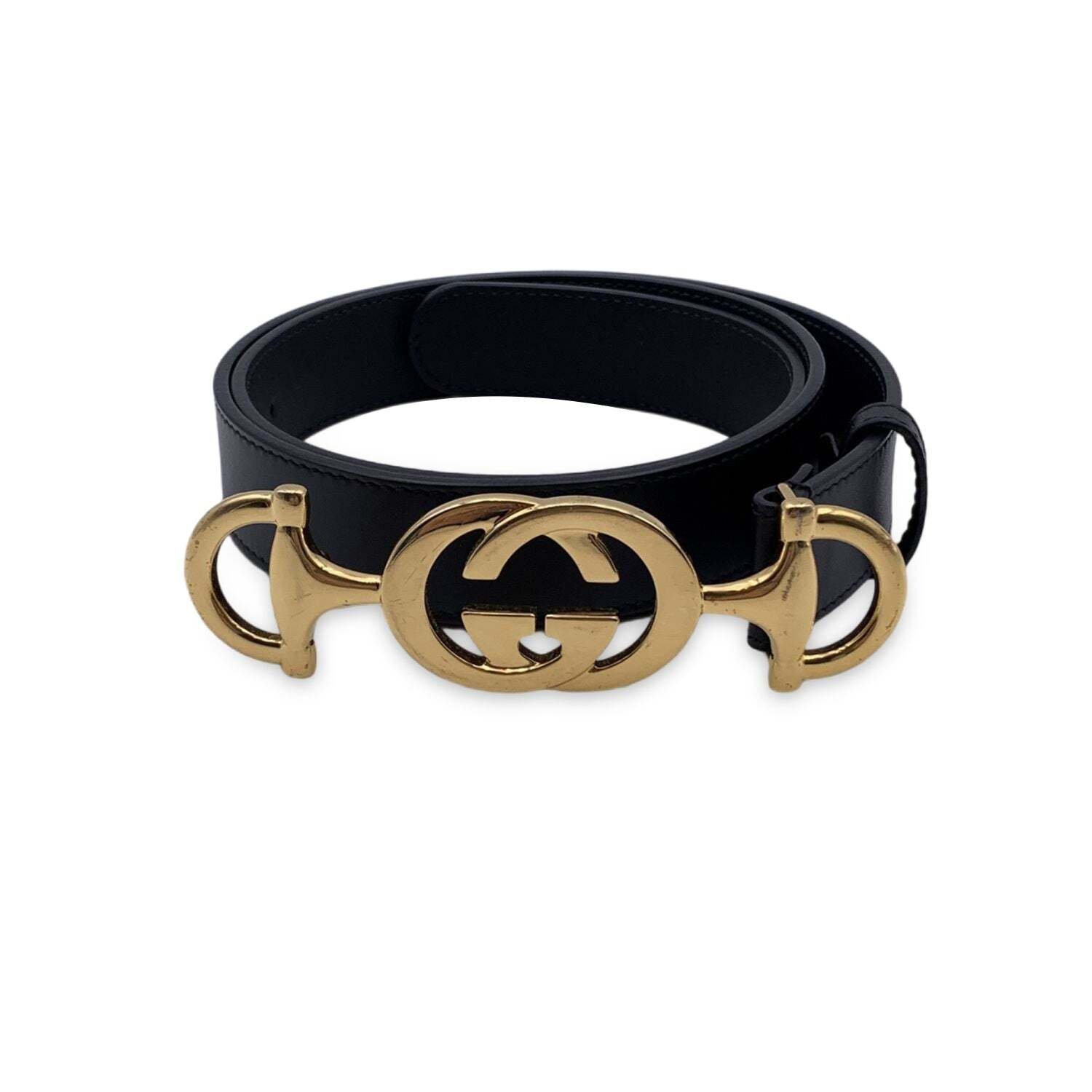 Gucci leather belt clearance with interlocking g horsebit