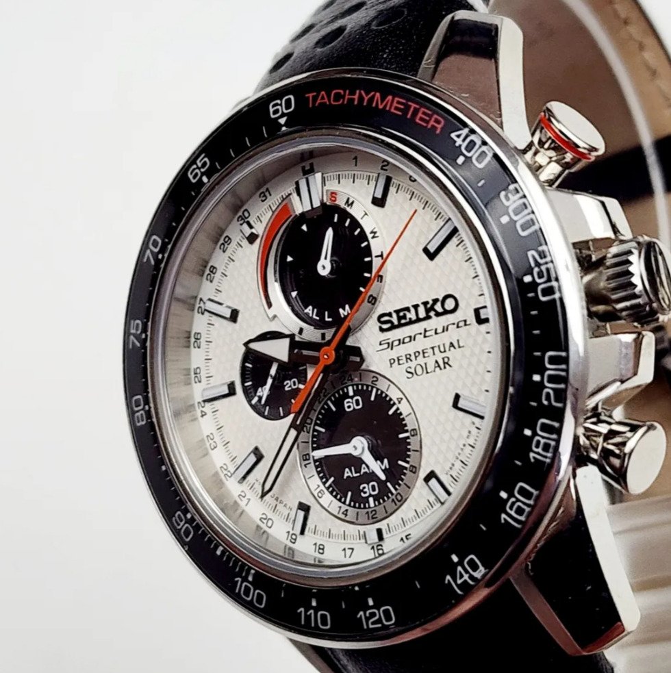 Men's solar perpetual chrono watch on sale