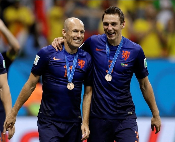 microfoon Gewend de eerste Arjen Robben Nederlands Elftal shirt WK 3e plek Finale 2014 - Catawiki