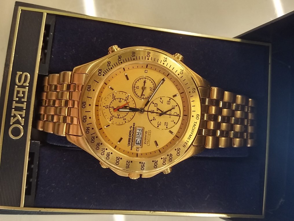 SEiKO 7T59 World's 1st 1/100sec chronograph watch - 1990s - Catawiki