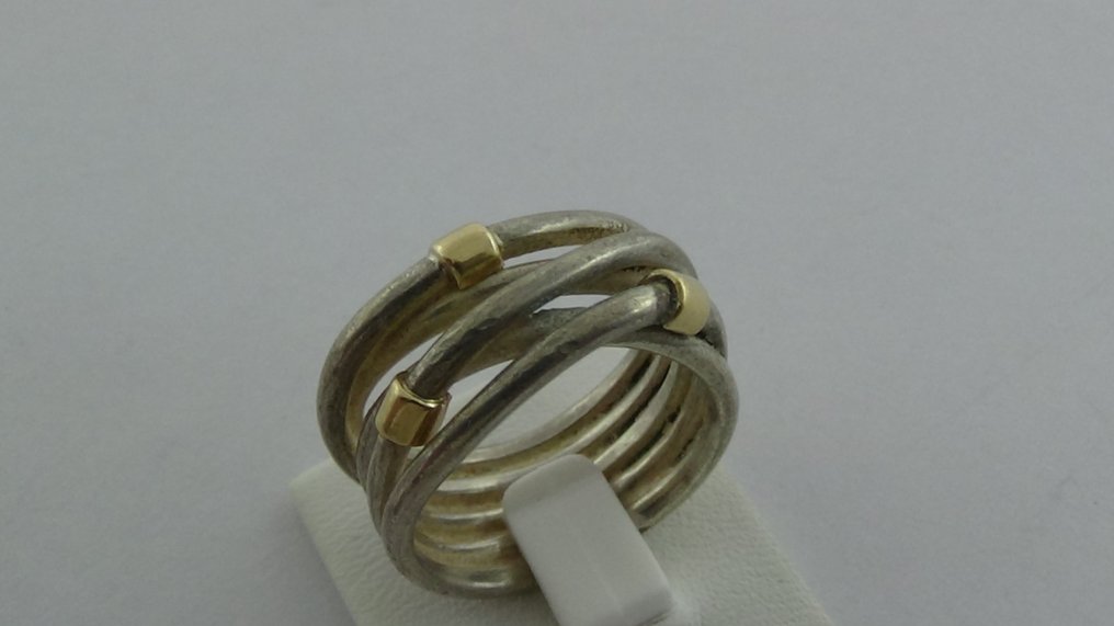 Inpakken Kikker tent Pandora ring - goud met zilver - model 190383 - Catawiki