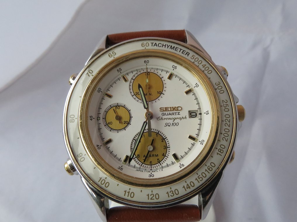 Seiko Chronograph SQ 100 (ref: 7T32 – 6850 ) – men's watch - Catawiki