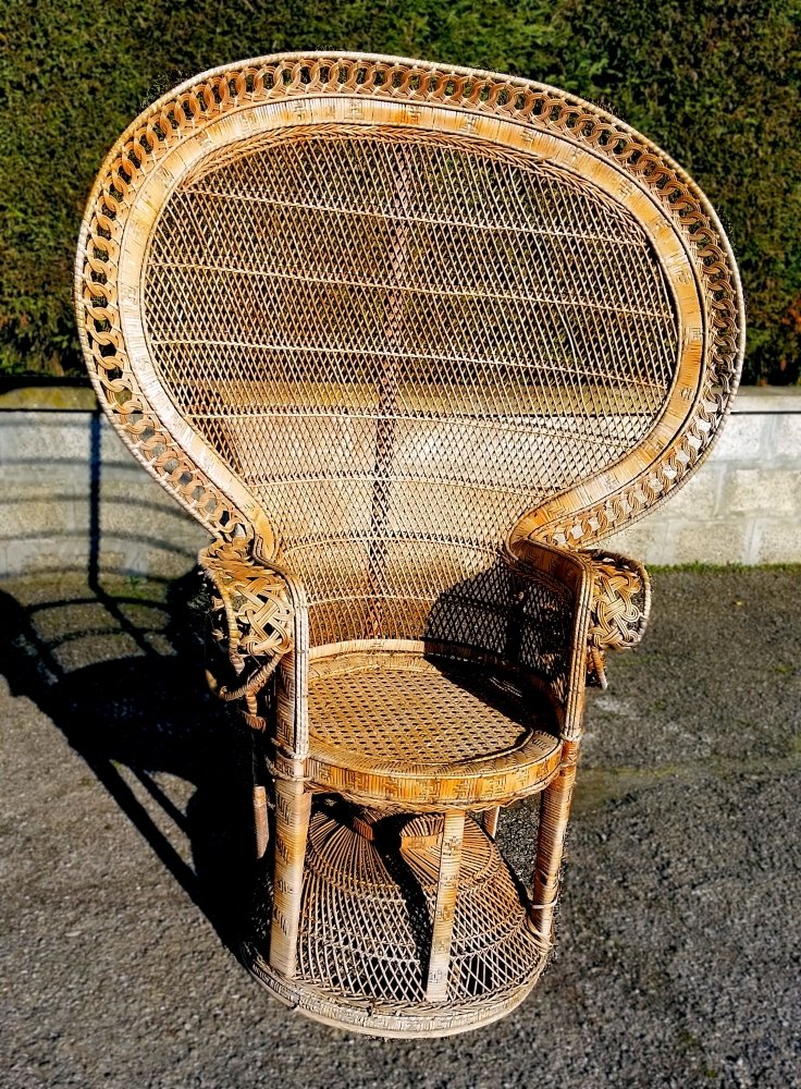 Vintage rotan en bamboe stoel - Catawiki