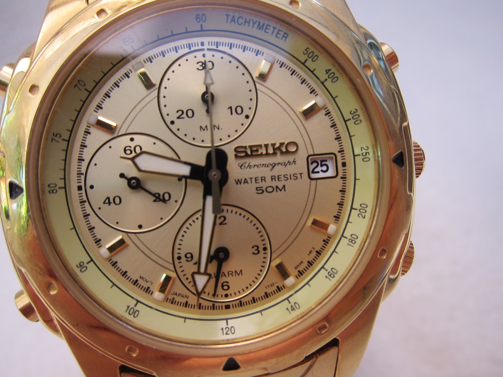 Seiko Chronograph 7T32 – 6M59 – men's wristwatch - - Catawiki