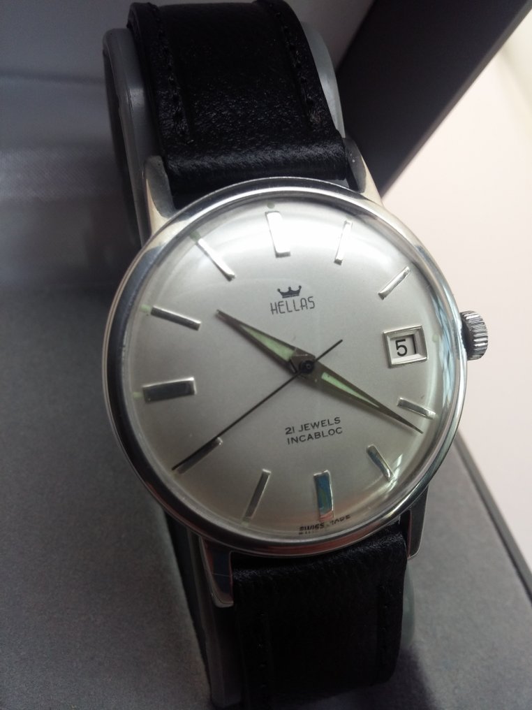 HELLAS - Swiss made - Men's watch – 1960s - vintage - 21 - Catawiki