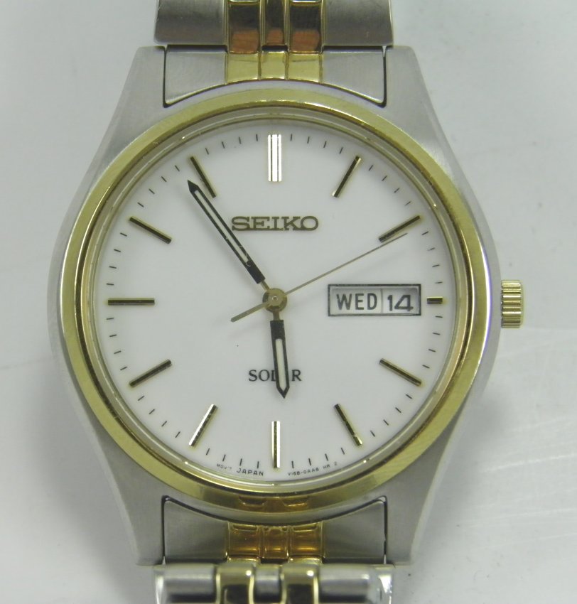 Seiko Solar Day Date V158-0AA0 – Mens wrist watch - Catawiki
