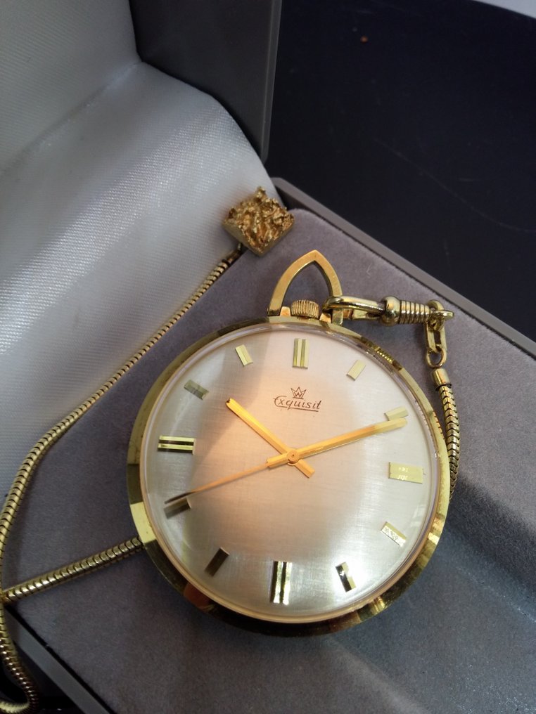 EXQUISIT - Made - pocket watch - 1950/60's - gold - Catawiki