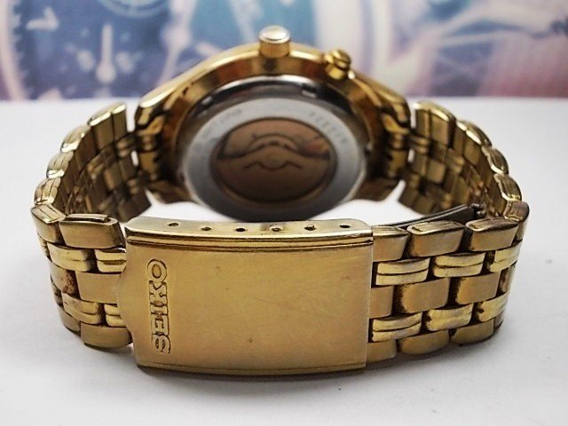SEIKO KINETIC model 5M42-0A19 Gents Gold Plated Wrist Watch - Catawiki