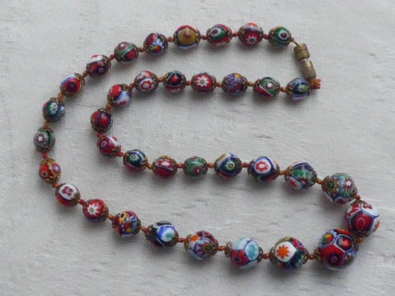Vintage Venetian Murano Millefiori Glass Bead Necklace Catawiki