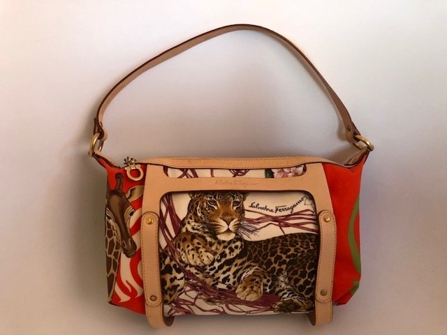Ferragamo animal print bag clearance