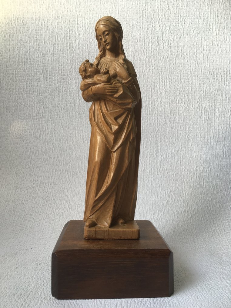 Ordelijk maak het plat viel Houten Mariabeeld met kind (1) - Hout - Catawiki