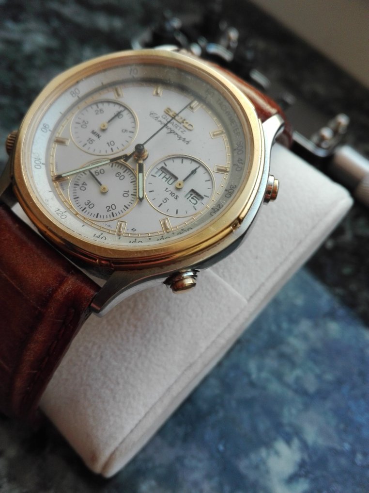 Seiko chronograph 7A38-7260 in 18 kt gold-plated steel - - Catawiki