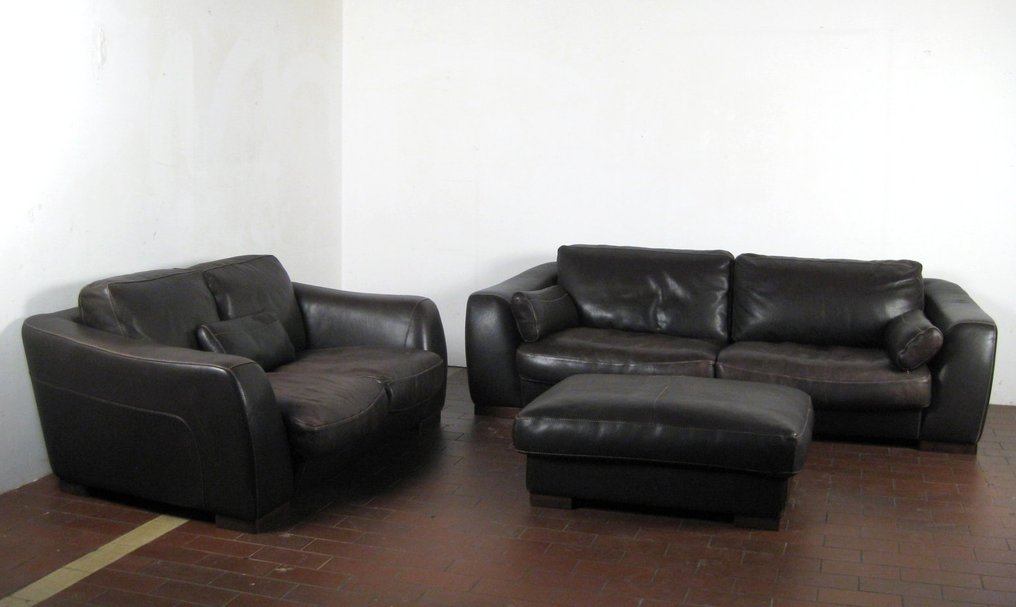 Incanto Divani - leather sofa set: three-seater, two-seater Catawiki