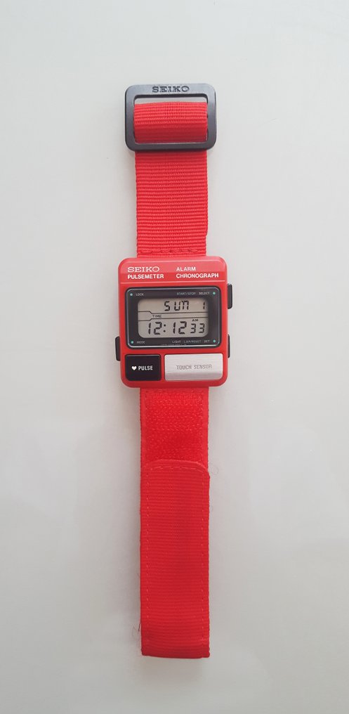 Seiko - S229-5000 Pulsemeter (Alien Watch) Rare Red color - - Catawiki