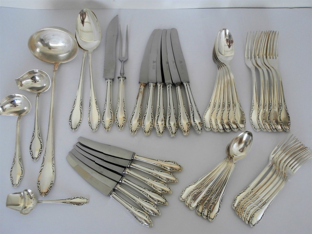 kat platform chef Jager Solingen - Art Nouveau double silver-plated cutlery - Catawiki