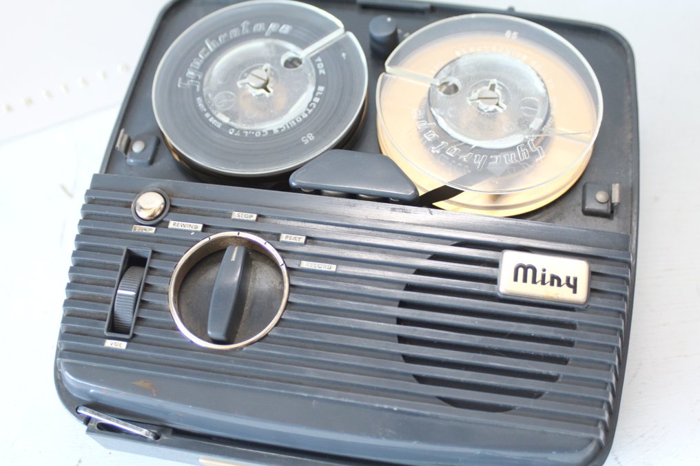 Miny (mini) reel to reel tape recorder with tapes Catawiki