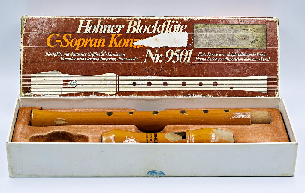 Hohner C-Sopran Konzert flute Nr.9501 Block flote BE flute a bec et son etui 
