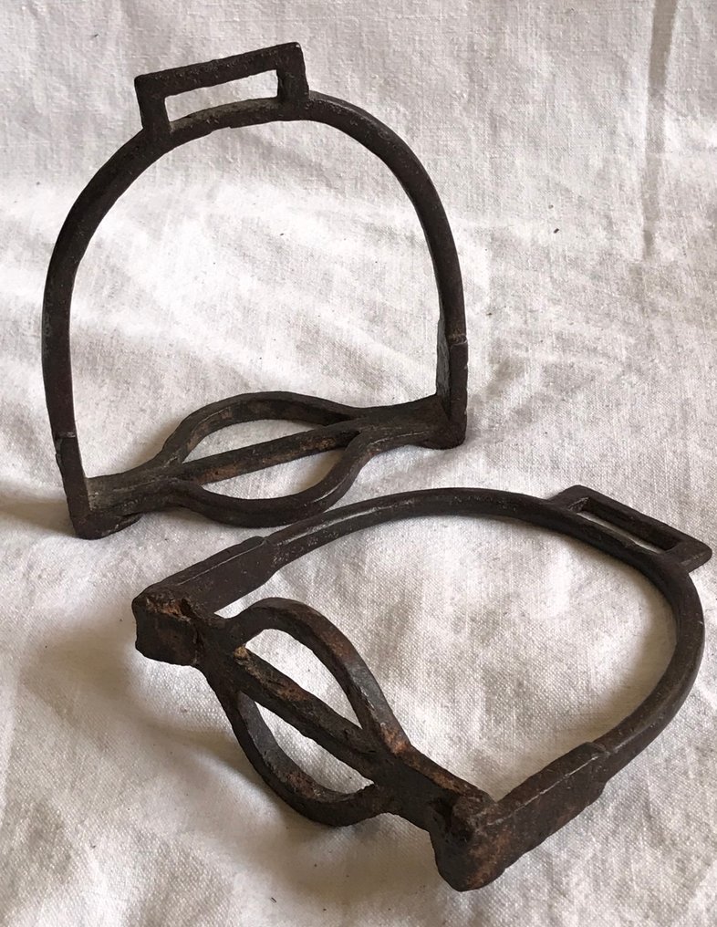 French Antique Pair of Military Horse Stirrups Iron Catawiki