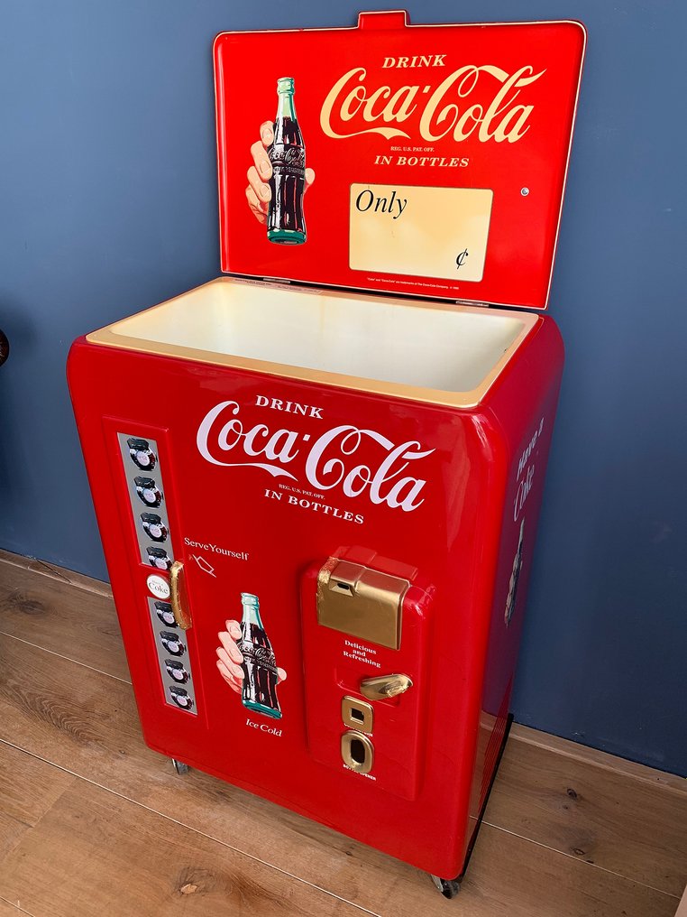 Vergissing Schrijf op Kinderrijmpjes 1 meter Grote Vintage nostalgische Coca Cola koelbox - Catawiki