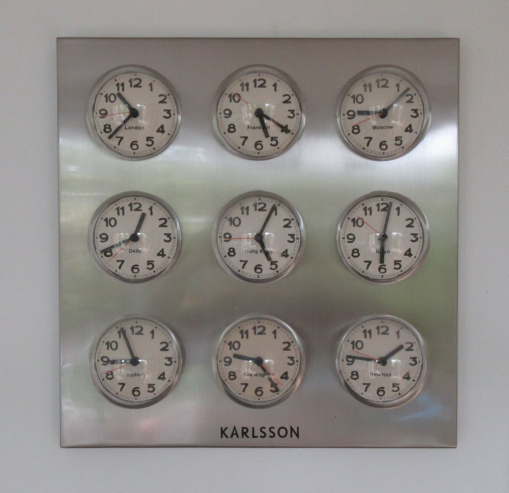 Karlsson - Time Zone World Clock - Wall Clock - Zone - Catawiki