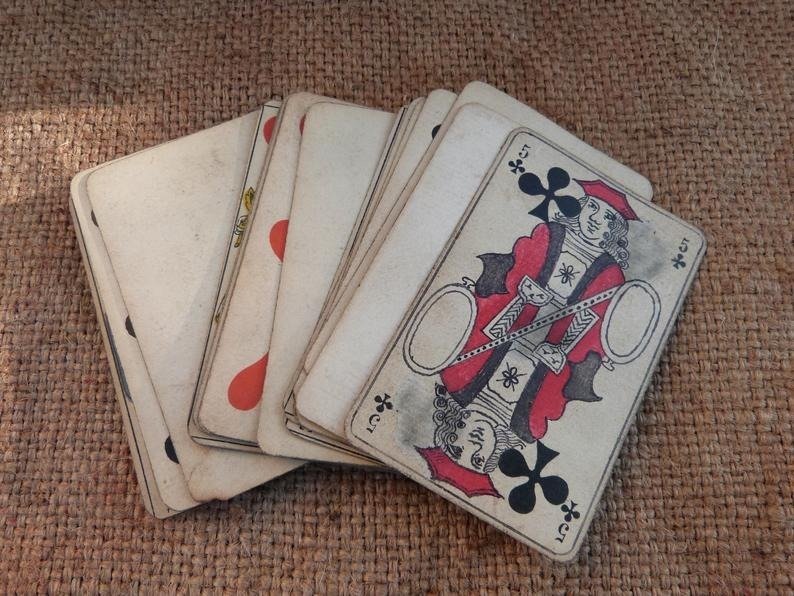 Ontkennen baseren Vriendelijkheid Vintage speelkaarten kaartspel 32 kaarten Franse stijl - - Catawiki