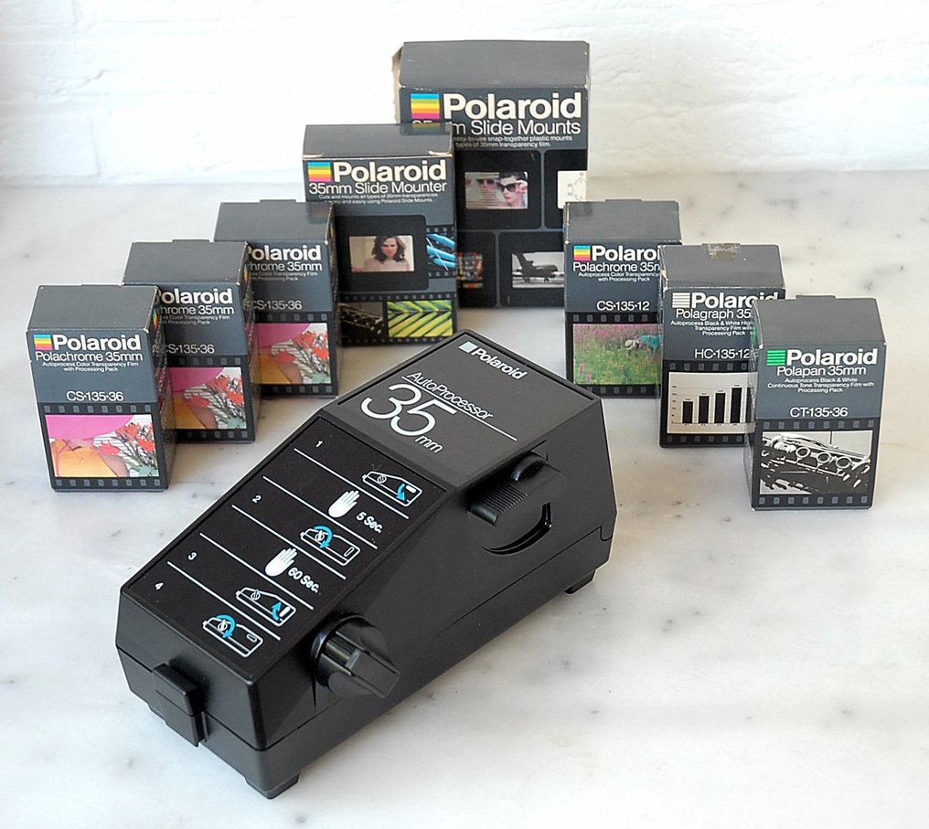 Prueba radioactividad curso Polaroid AutoProcessor 35mm (instant 35mm Slides) Set + - Catawiki