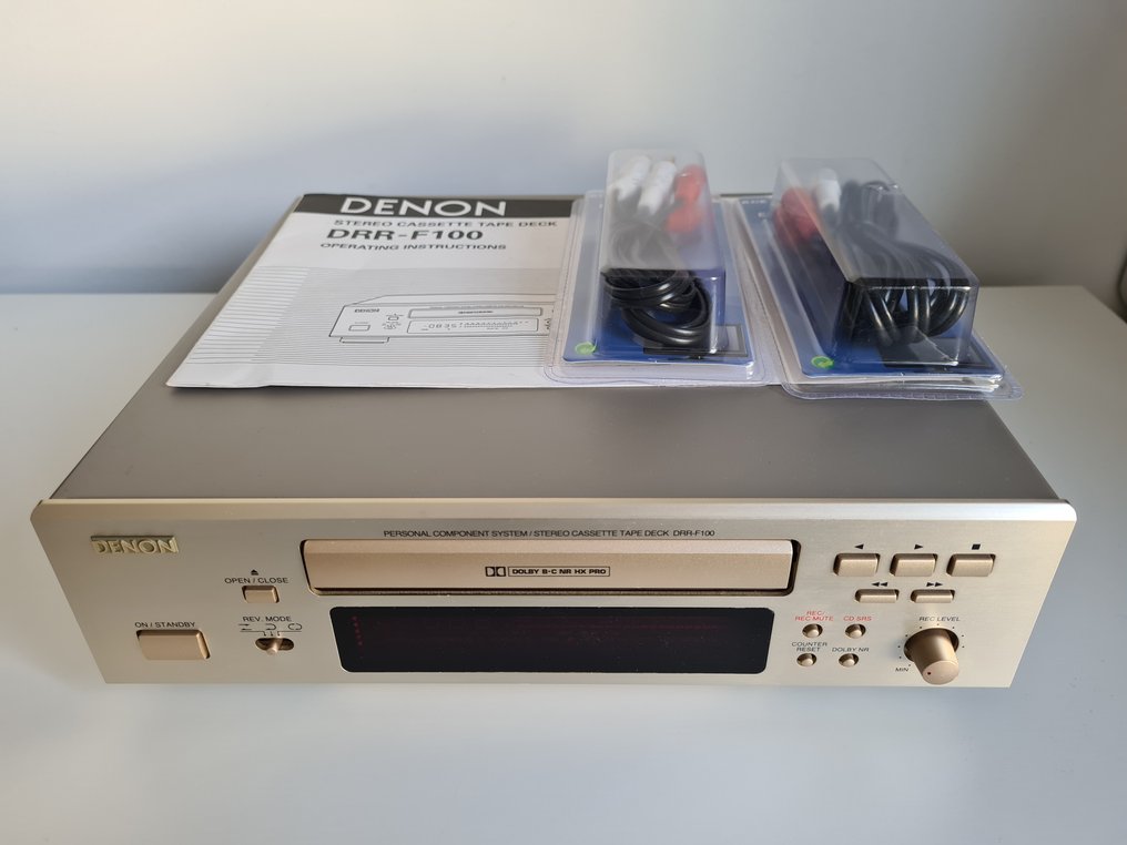 Denon DENON DRR-F100 STEREO CASSETTE TAPE DECK WITH LEADS WORKING 