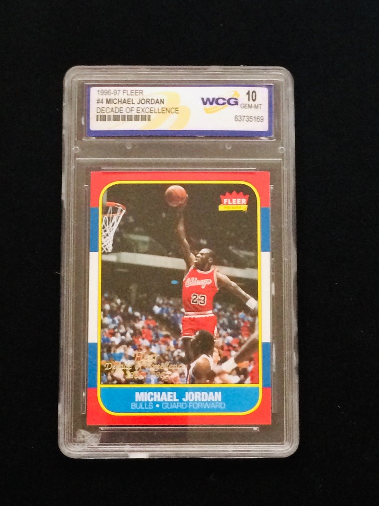 1996/97 - Fleer - Michael Jordan #4 - Decade of Excellence - WCG 10 ...