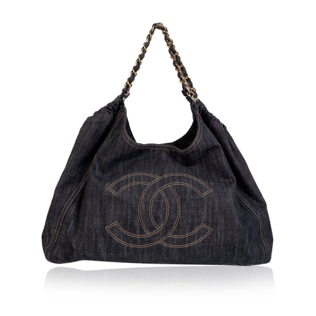 Chanel - Blue Denim Jeans Large Coco Cabas Hobo Tote bag - Catawiki