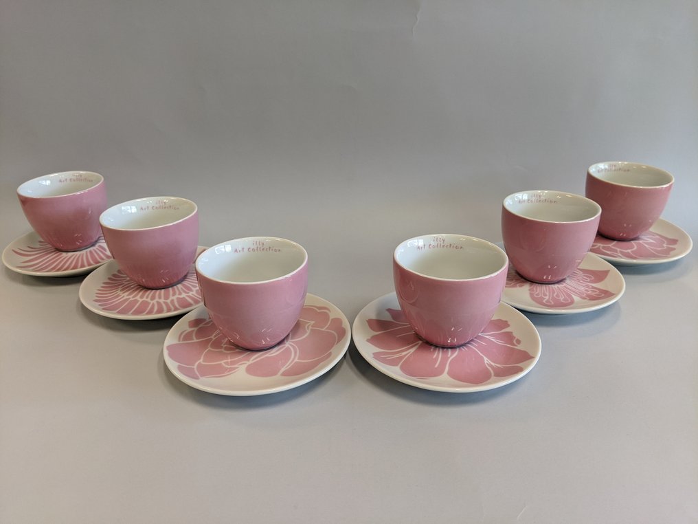 Illy Illy Coffee 'Michael Lin' 2006 Porcelain Cappuccino Bar Cup Set 