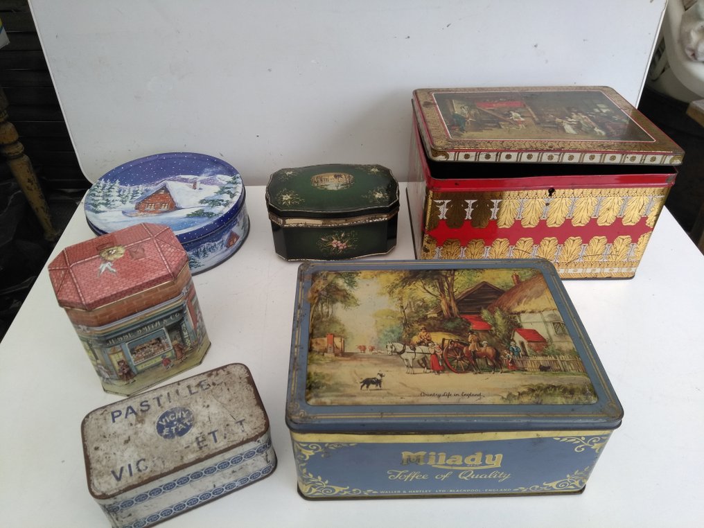 Wrok Geit kalmeren Vintage blikken dozen (6) - ijzer - Catawiki