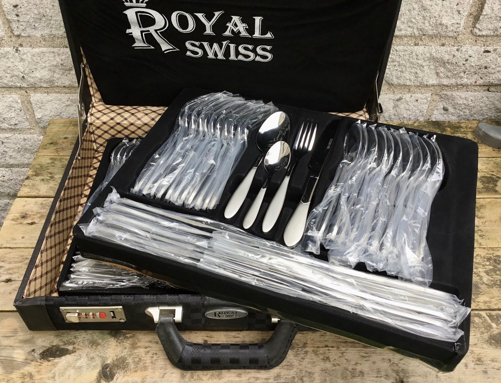 Doordeweekse dagen Ruwe slaap breedtegraad Royal Swiss - 12-person 72-piece cutlery in luxury case - - Catawiki