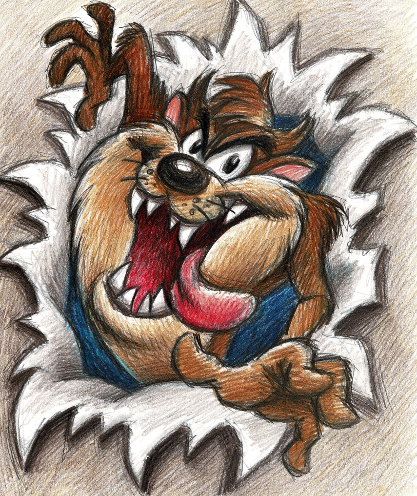 Tasmanian Devil - TAZ - Original Drawing - Joan Vizcarra - - Catawiki