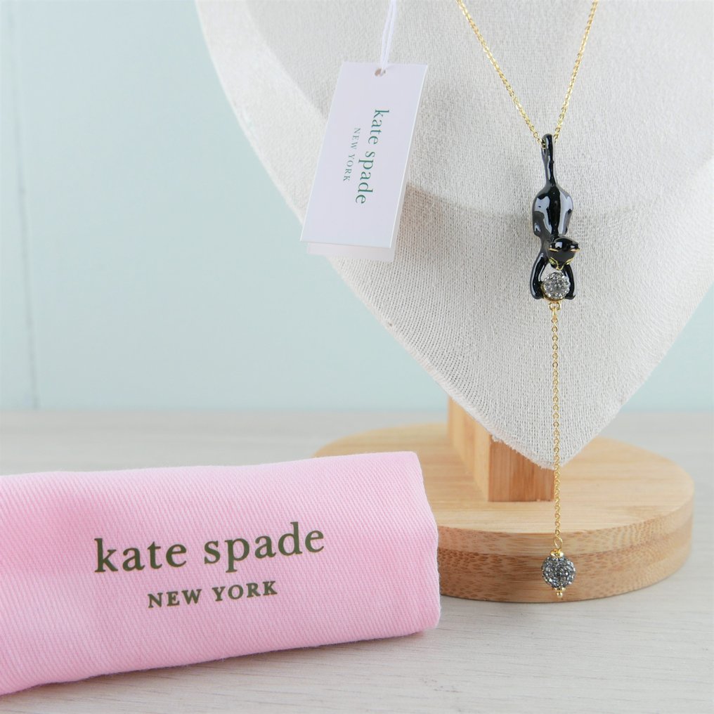 Other brand - Kate Spade - Pave Crystal Ball Cat - Necklace - Catawiki