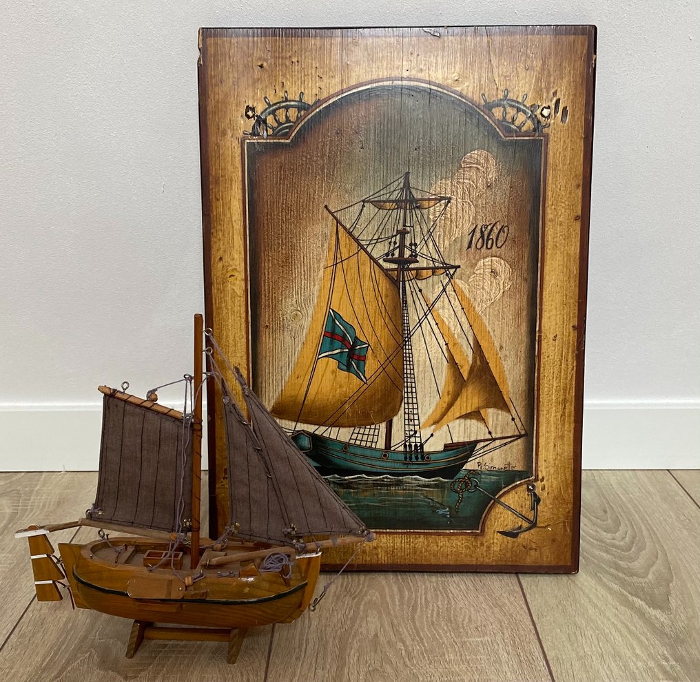 全国総量無料で 大型油彩画 R.Simonetto【Wood Art】 絵画
