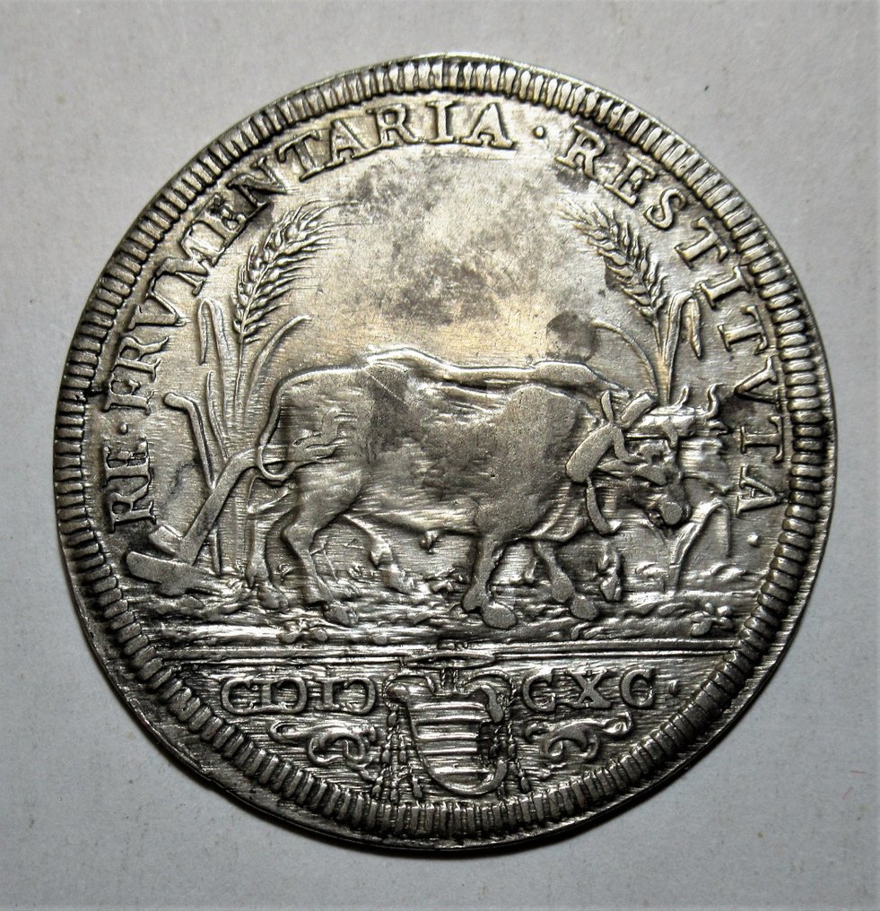 Italië, Pauselijke Staat. Alessandro VIII (16891691). Testone 1690 
