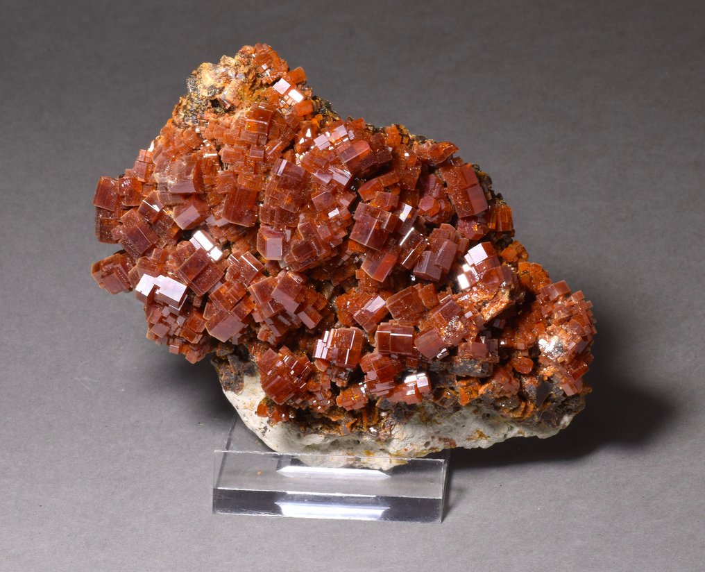 Superb vanadinite Crystal cluster - Height: 6.5 cm - Width: 9 cm- 317 g #3.2