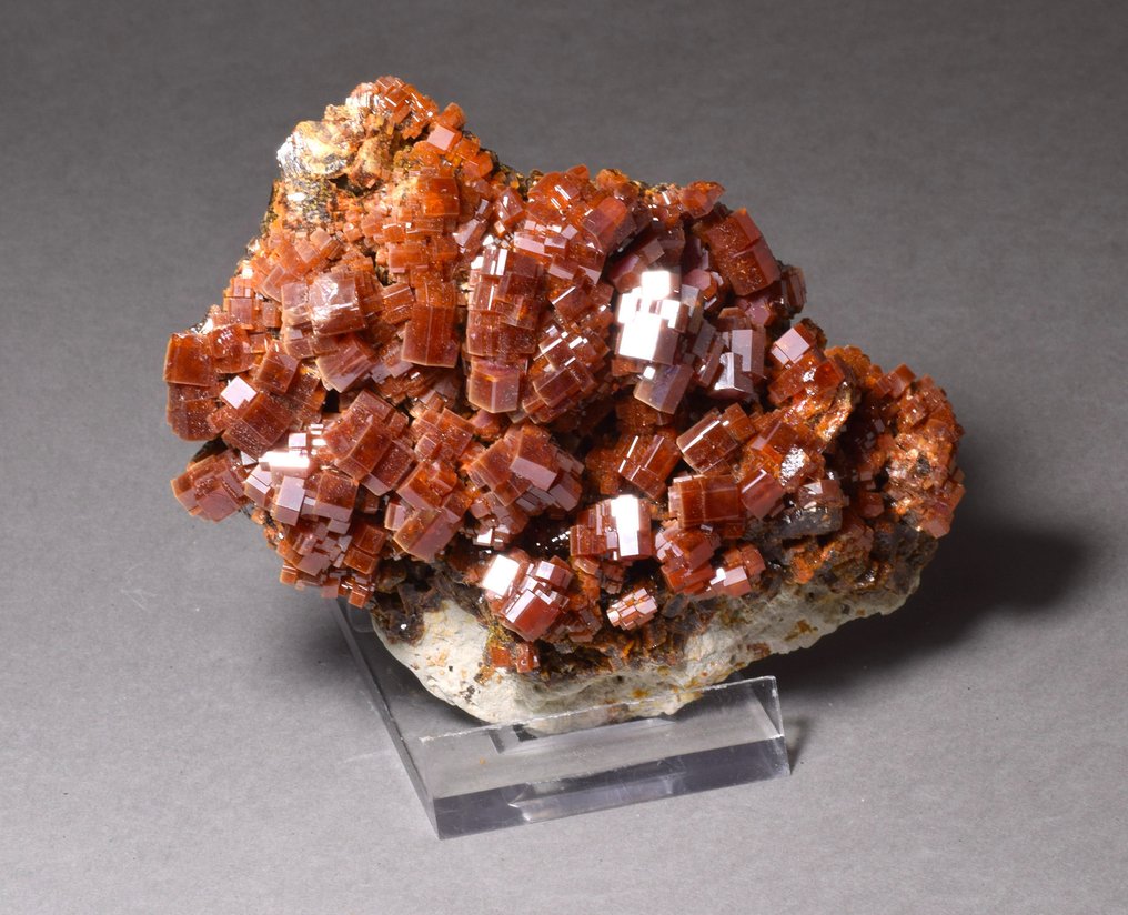 Superb vanadinite Crystal cluster - Height: 6.5 cm - Width: 9 cm- 317 g #3.1