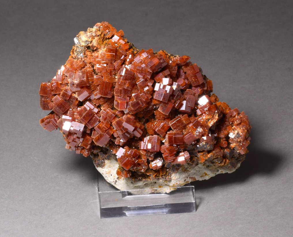 Superb vanadinite Crystal cluster - Height: 6.5 cm - Width: 9 cm- 317 g #1.1