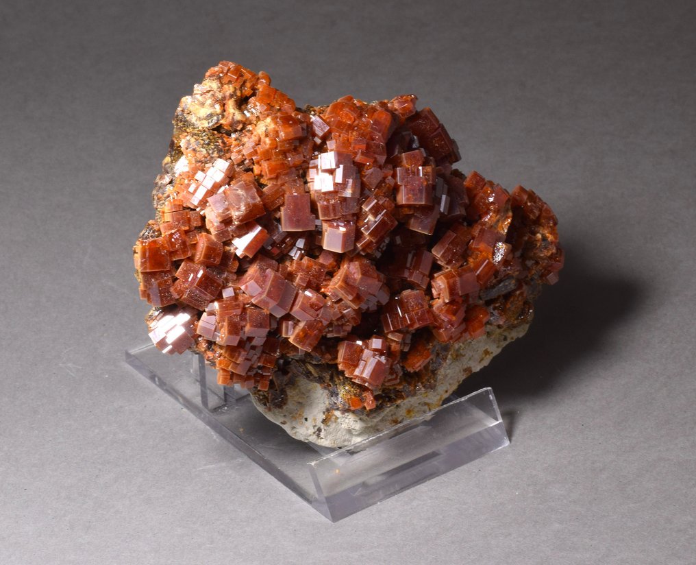 Superb vanadinite Crystal cluster - Height: 6.5 cm - Width: 9 cm- 317 g #2.1