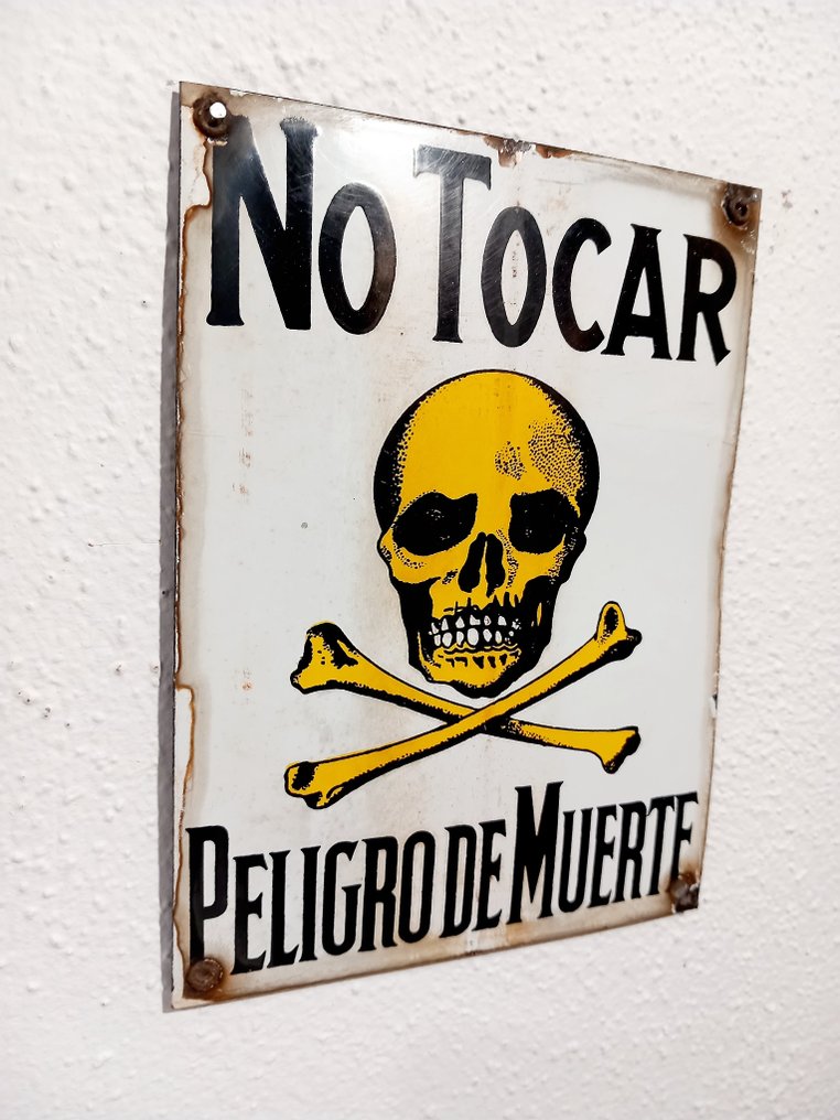 peligro-de-muerte-enamel-sign-metal-catawiki