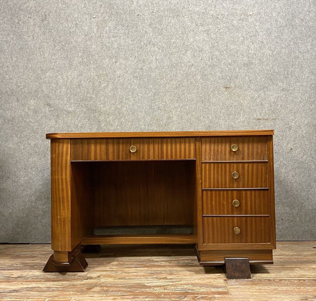 Rounded Art Deco Macassar desk circa 1950 Catawiki