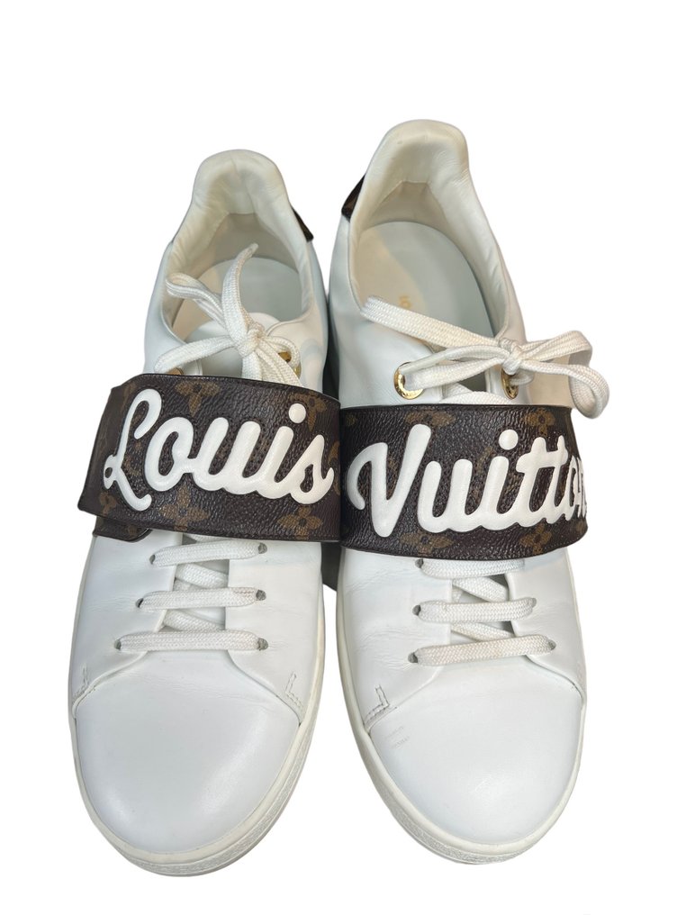 Louis Vuitton White Leather Frontrow Low Top Sneakers Size 37.5 Louis  Vuitton
