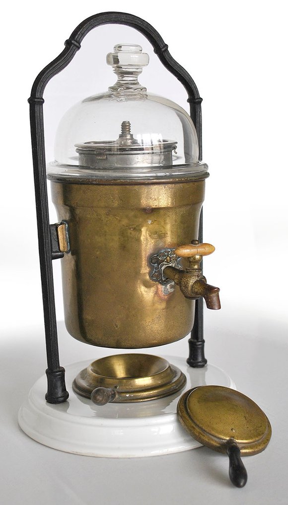 J.S. Austria Coffee maker Brass, porcelain, cast iron, Catawiki