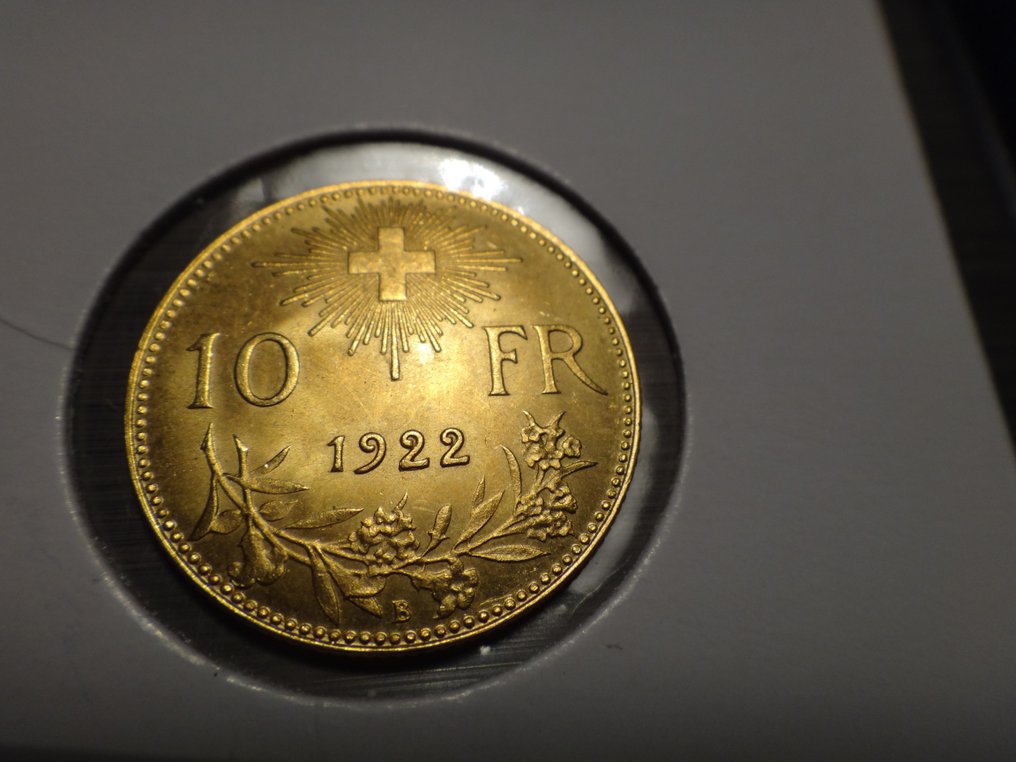 10 schweizer franken gold 1922