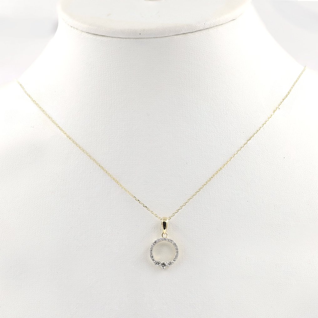 14 kt. Gold - Necklace with pendant - 0.24 ct Diamond - Catawiki