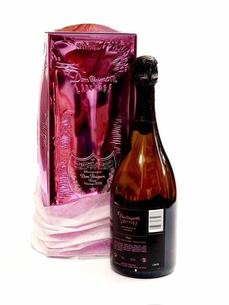 Dom Perignon Rose Lady Gaga Limited Edition Luminous 2008 (750ML), Sparkling Rose, Champagne Blend