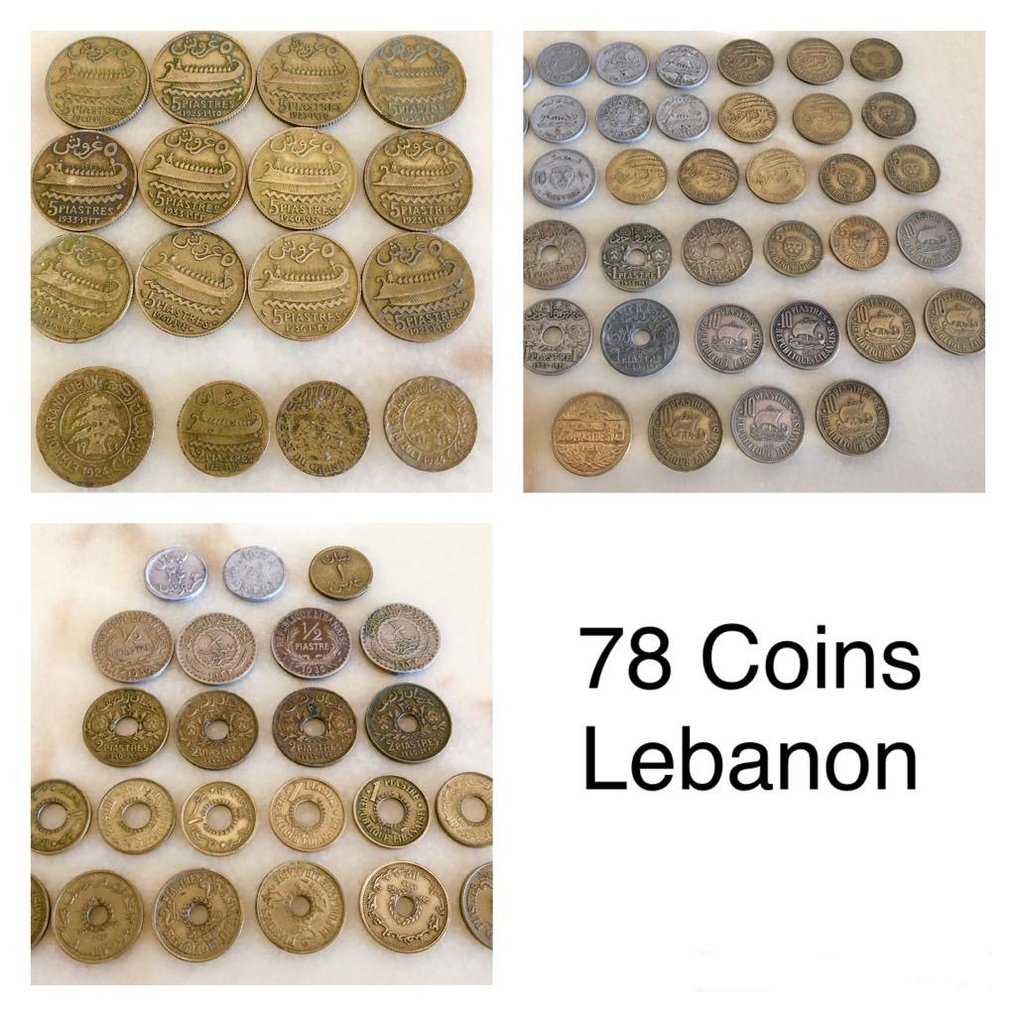 Lebanon. Lot various coins 1924/1961 (78 pieces) - Catawiki