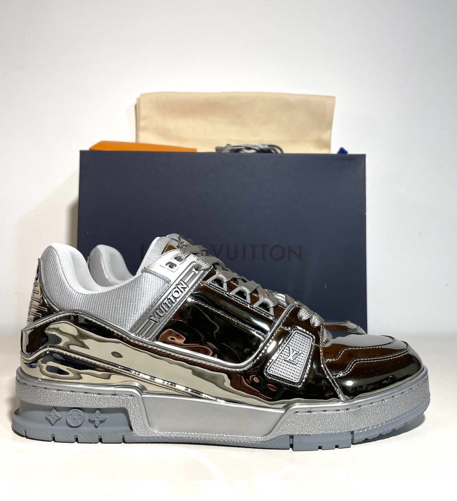 louis vuitton trainers silver